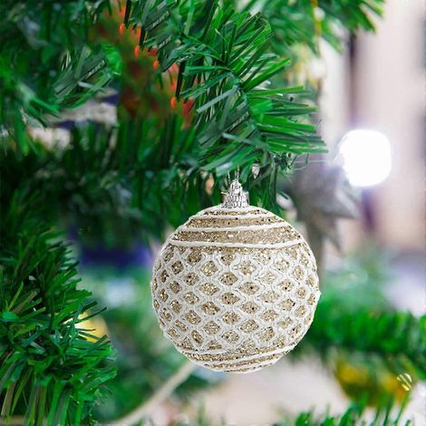 Décorations de sapin de Noël ZKCCNUK - Pendentif en mousse de 8 cm pour sapin de Noël - Décorations de Noël à suspendre avec perles colorées - En liquidation (1/5)