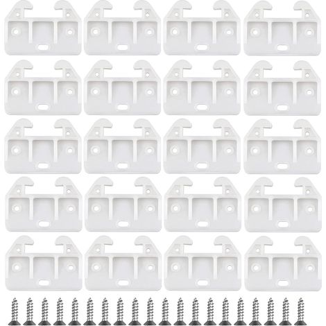Lot de 20 guides de tiroir en plastique pour commodes, clapiers et systèmes de tiroirs (1/2)