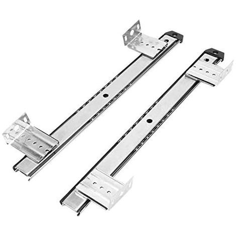Rail de Guidage Réglable pour Tiroir de Clavier, Acier Laminé à Froid, Roulement à Billes, 356 × 32,5mm, Blanc (1/5)