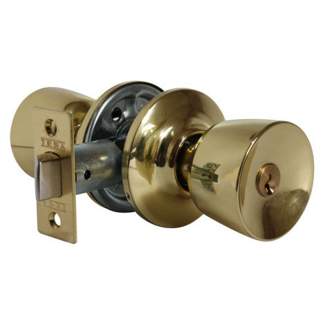 Tesa – Serrure monopoint en applique réversible – Entraxe 70mm – Laiton poli – Livrée avec 3 clés – Poignées ergonomiques