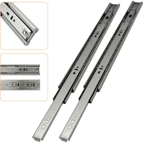 Glissières de tiroirs Glissières de tiroirs avec retour automatique Glissière à sortie totale 45mm 450mm 2 pièces