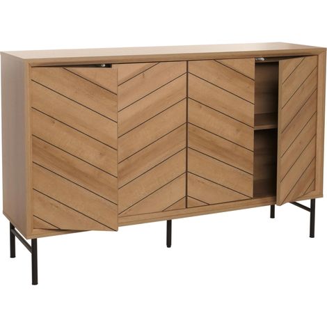 [NEUWERTIG] Sideboard HHG-388, Schrank Kommode Highboard Anrichte, 94x151x40cm natur
