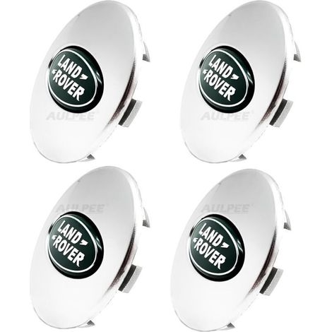 Enjoliveur de roue ABS 62 mm avec logo central, compatible avec les accessoires Land Rover (LR Vert Chrome) (1/4)