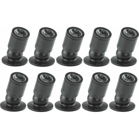 Mini plafonnier LED 1W avec driver, lot de 10 (noir, blanc chaud) (1/3)