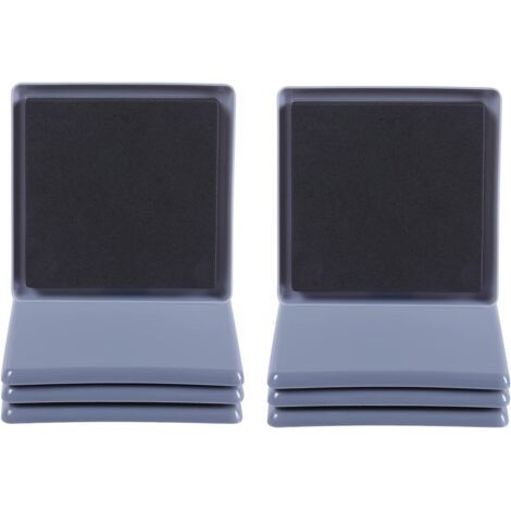 Lot de 8 patins de meubles carrés pour moquette, 9 cm, patins de protection pour tapis de déménagement de meubles, réutilisables pour appareils lourds, bleu clair (1/5)