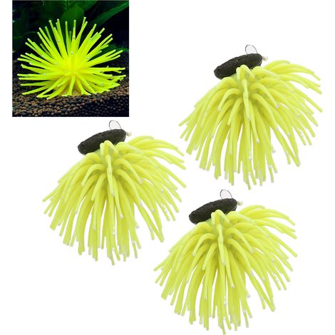 Décoration d'Aquarium Corail Artificiel, 3 Urchins de Mer Réalistes pour Paysage Aquatique, Jaune Grand Taille - AUTRES (1/5)