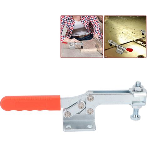 Abrazadera de trinquete horizontal portátil GH, fuerza de sujeción de 500 kg para metal con placa ligera (1/5)