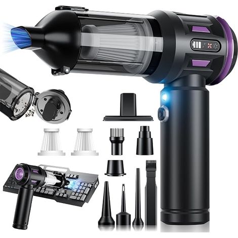 Aspirateur pour Voiture, 3 réglages de Puissance d'aspiration, aspirateur Portable Compact, offrant Une Puissance d'aspiration allant jusqu'à 21 000 Pa C