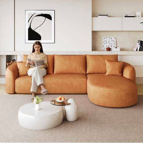 Divano angolare a L da 266 cm arancione OKWISH (1/5)