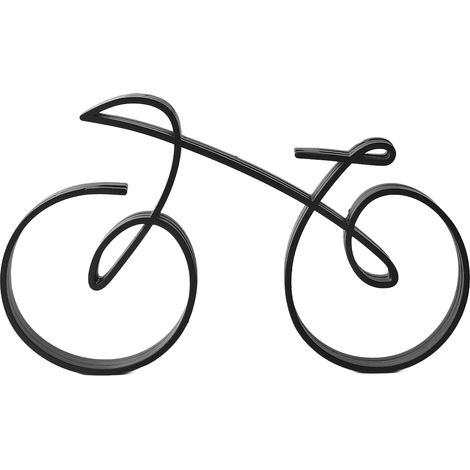 Sculpture de vélo élégante en fer forgé, style minimaliste, avec structure métallique. Décoration idéale pour les passionnés de cyclisme. (1/5)