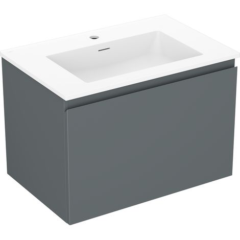 Mexen Orio mobile bagno 70 cm con lavabo Otis, 1 cassetto, grafite opaco/bianco opaco - 91A10-07047-1-BF66-W18M01 (1/5)