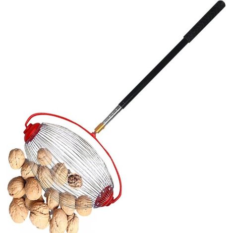 Ramasse-noix télescopique à rouleau – Grande capacité – Collecteur pour noix, châtaignes, noix de pécan et petites pommes (1/5)