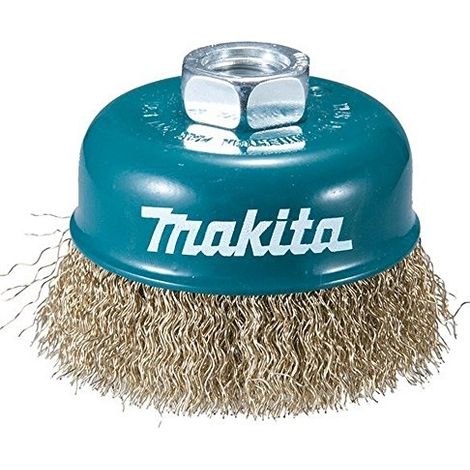 Makita – Brosse boisseau 60mm M14 ondulée pour meuleuse – Fils acier laitonés pour nettoyage précis – Vitesse max 12 500 tr/min – D39746