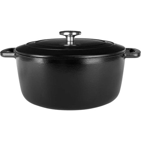 Cocotte avec couvercle - COSY & TRENDY - FONTESTIC - Fonte émaillée- Ø28 cm - 6,15 L - Tous feux dont induction - Noir (1/4)