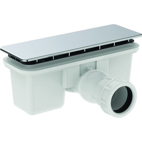 Ideal Standard - Ultra Flat New, Piletta ispezionabile per piatti doccia, Rettangolare, Coperchio in ABS, Cromato (1/3)