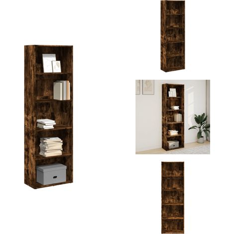 Bibliothèque chêne fumé 60x30x189 cm bois d'ingénierie - Bibliothèque - Bibliothèques - Étagère - Armoire De Rangement (1/5)