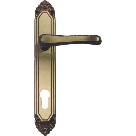 Maniglia Lavinia Con Placca In Ottone Foro Yale - mm.90 tipo leggero