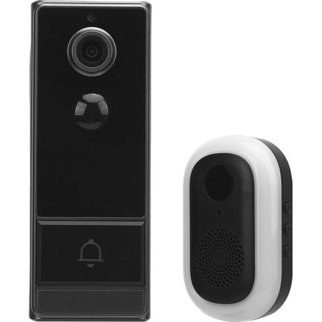 Sonnette vidéo intelligente 2,4 GHz WiFi avec application de surveillance à distance, communication bidirectionnelle, objectif à 120°, étanchéité IP67 (1/5)
