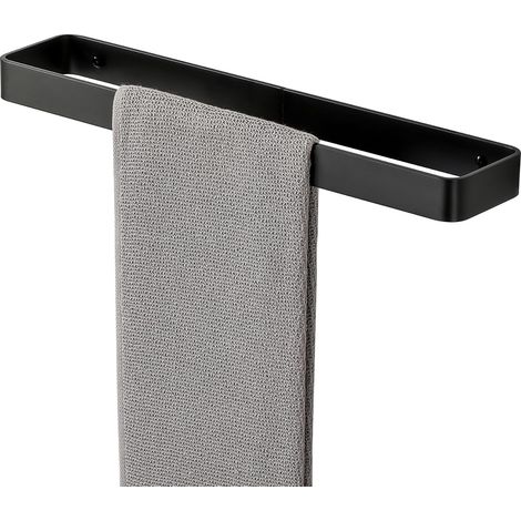 40CM Porte Serviette Murale Salle de Bain, Pratique et Robuste Support Serviette Montage à Vis en Aluminium, Surface Noire pour Cuisine Lavabo, EGYS24030-400-B (1/5)