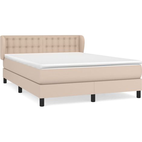 Maison Exclusive - Giroletto a Molle con Materasso Cappuccino 140x190cm Similpelle (1/5)
