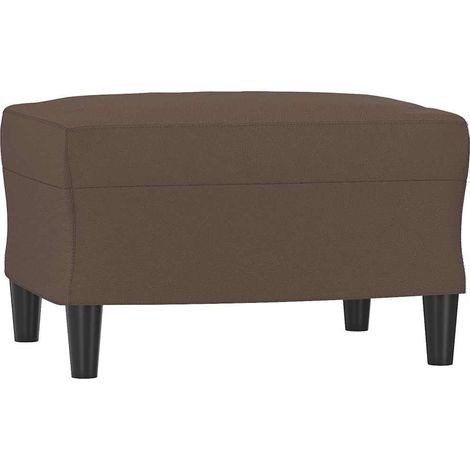 vidaXL Reposapiés de cuero sintético marrón 60x50x41 cm (1/2)