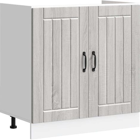 vidaXL Sink Base Cabinet "Lucca" Grey Sonoma Engineered Wood
