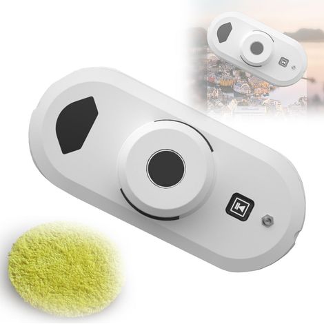 Robot Nettoyeur de Vitres, Robot Nettoyeur de Vitres Automatique Intelligent avec Télécommande 2,4 G, Nettoyeur de Vitres Électrique Intelligent, 3 Modes de Nettoyage pour Le Bureau, la Maison, L'écol (1/5)