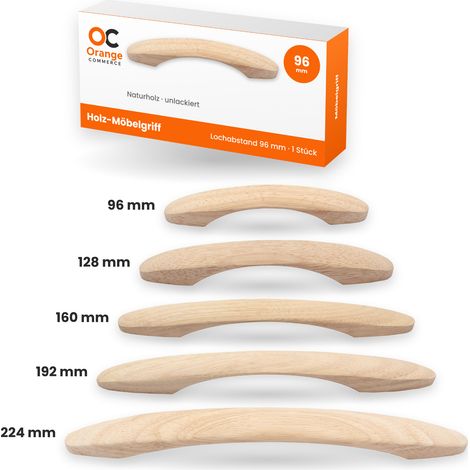 Holzgriffe Holzknopf Holz Möbelgriff Knopf Schubladengriff Möbelgriffe Natur 160 mm (1/5)