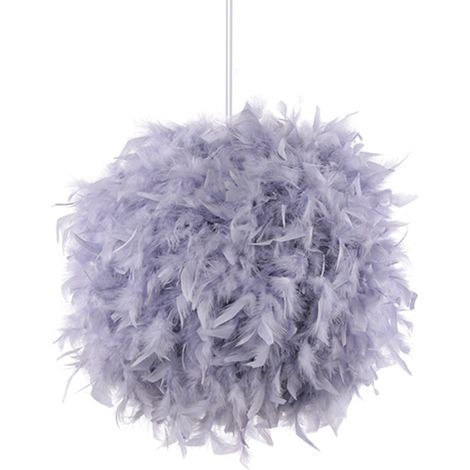 Lámpara Colgante 35cm en Bola de Plumas E27 Lámparas de Techo para Habitación Infantil Salón Gris (1/5)