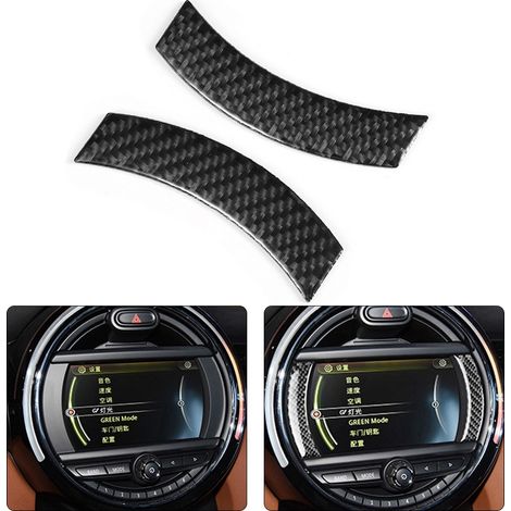 2 Stück Carbonfaser-Dekorfolie Mittelkonsolenrahmen Navigationsaufkleber Kompatibel mit Mini Cooper Countryman F60 (1/5)