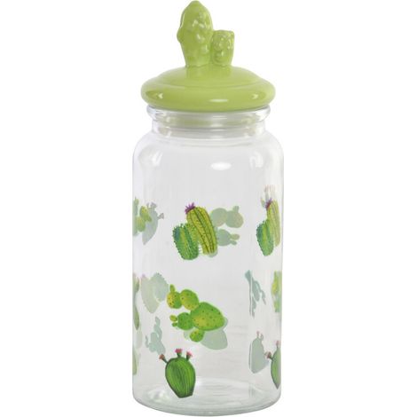 Gefäß DKD Home Decor aus Keramik Kristall Kaktus PE Boho (1400 ml) (10,5 x 28 cm)