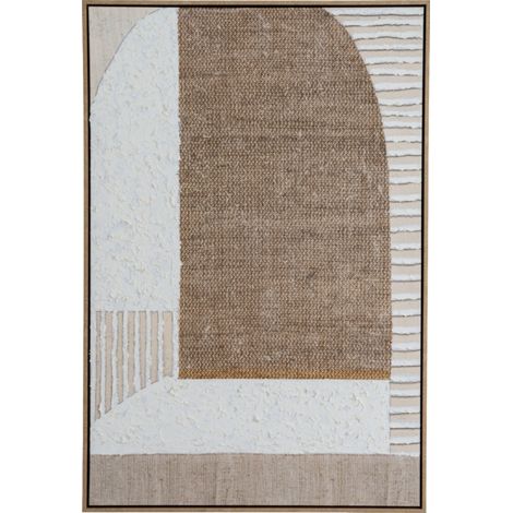 Petra Hand Painted Canvas in Frame - Wood - L3 x W80 x H120 cm - Multi-Coloured