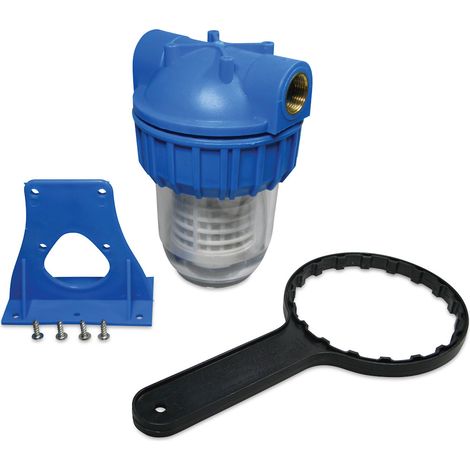 Hydro-S Kunststoff-Wasserfilter 5" klein - 60 micron, IG 3/4 Zoll, Schlüssel und Halterung