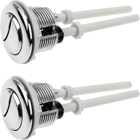 2 pieces toilet push buttons, double flush button, 38 mm, standard toilet container buttons, chrome-plated, silver-plated (1/4)