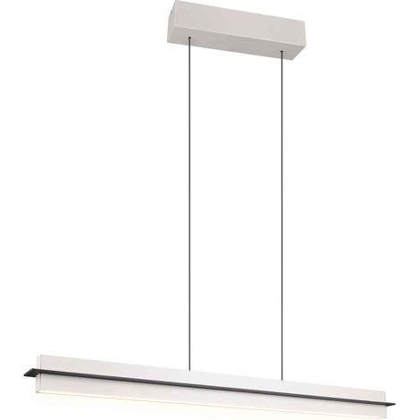 Lampada a sospensione LED, metallo, grigio caldo, L 95 cm, Emerson (1/5)