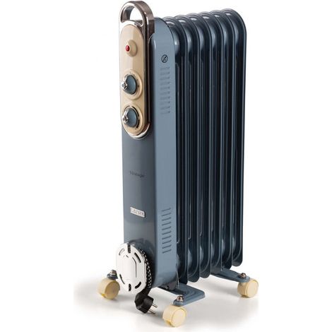 Radiatore Elettrico ad Olio Ariete 8250/05 BLU 1500W 7 Elementi Termostato 3 Potenze con Ruote Blu (1/2)