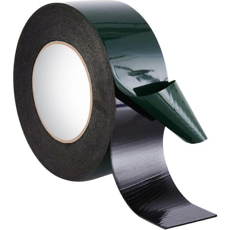 Ruban adhésif double face en mousse imperméable, noir, 10 m (50 mm). (1/5)