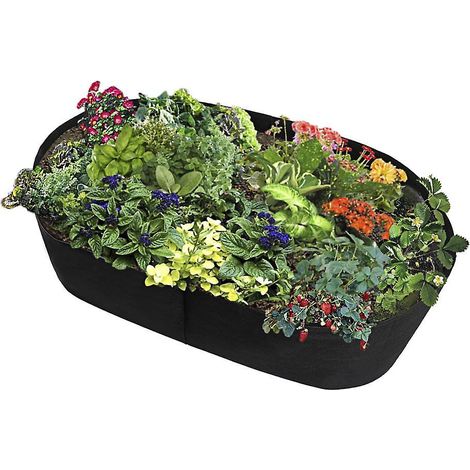 Jardinière surélevée en tissu, sac de culture rectangulaire pour légumes, fleurs et fruits (1/4)