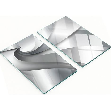 Tablas de cortar decorativas de cristal para cocina con espiral met谩lica, 2 x 30 x 52 cm.