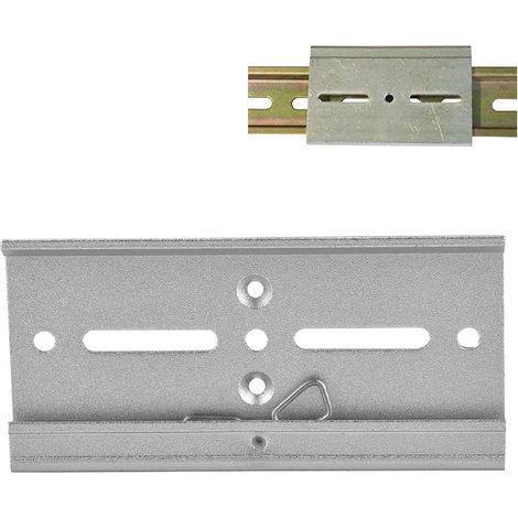 Pince pour rail Din, Pince fixe sur rail DIN en aluminium de 35 mm, pince de support de montage universelle sur rail Din pour injecteurs de commutateur de montage de relais (8 100mm givré) (1/5)