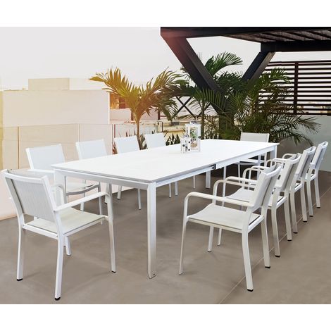 KIRK - tavolo da giardino in alluminio allungabile 200/300 x 110 cm (1/4)