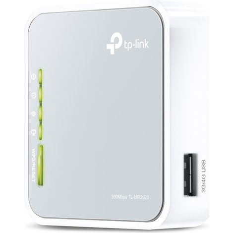 TL-MR3020 router inalámbrico Ethernet rápido Banda única (2,4 GHz) 4G Gris, Blanco