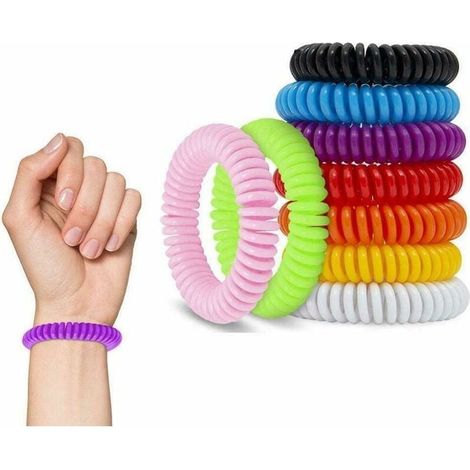 Pulsera repelente de mosquitos YESJmn 10, pulseras espirales naturales antiinsectos (1/4)