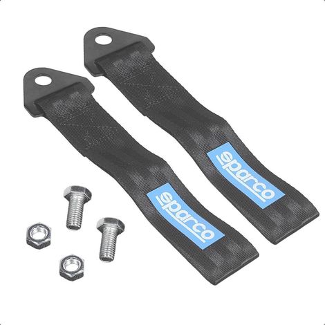 2x Abschleppschlaufe Auto, Hochfestes Polyester, 4 Tonnen Zugkraft, Schwarz (1/5)