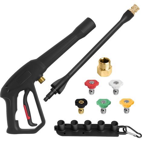 Pistolet nettoyeur haute pression, pour nettoyeur Ryobi avec lance et 5 buses de pulvérisation, M22-14MM, M22-15MM (1/5)