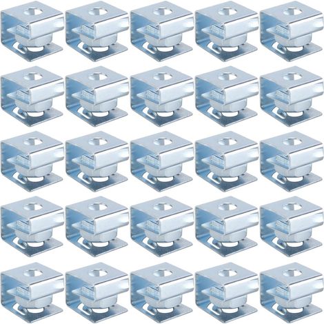 Lot De 25 Écrous Cage Coulissants 10-32, Écrou Cage En U, Double Écrou En U En Acier Au Carbone Galvanisé Haute Résistance (1/5)