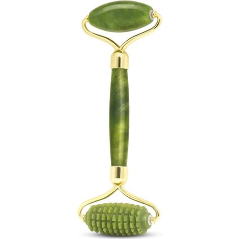 Rouleau de jade pour massage du visage outil de beauté pour réduire les poches et raffermir la peau