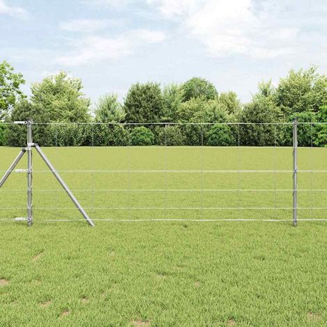 Feldzaun Silber 25 x 0,8 m Verzinkter Stahl