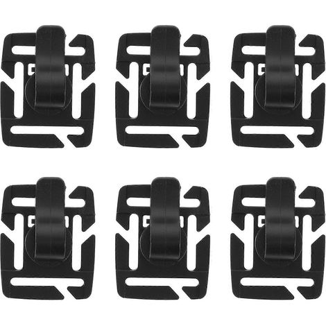Lot de 6 clips rotatifs pour tuyau d'hydratation à sac à dos - Collier de serrage noir pour tuyau de poche à eau - Accessoires de camping et de randonnée (1/5)
