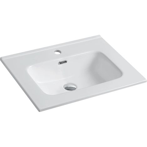 Lavabo da Incasso 60 cm in Ceramica Bianca Mod. Civit